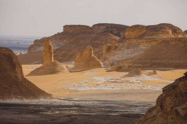 Farafra Oasis, Mısır 'daki Beyaz Çöl Koruma Alanı manzarası