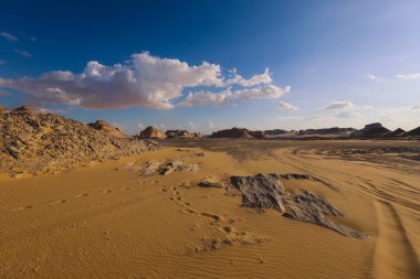 Farafra Oasis, Mısır 'daki Beyaz Çöl Koruma Alanı manzarası