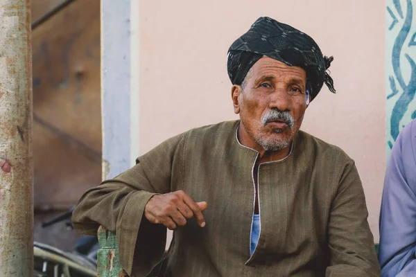 Luxor Egypt November 2021 Close Portrait Local Egyptian Old Man — стокове фото