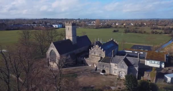 Iglesia Aérea San Nicolás Irlanda Adare — Vídeo de stock