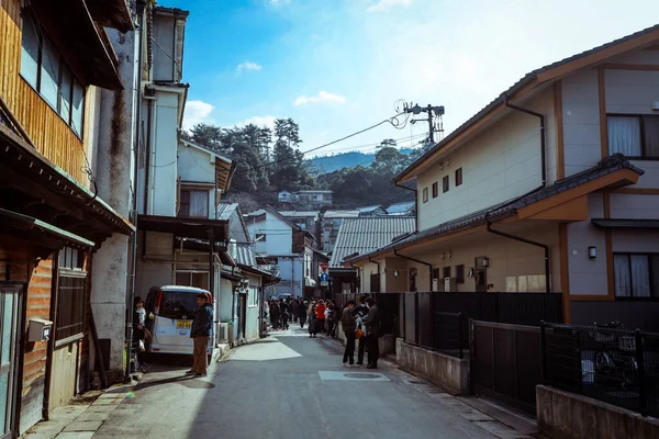Miyajima Japan Januar 2020 Stadtbild Für Wandertouristen Und Itsukushima Straßen — Stockfoto