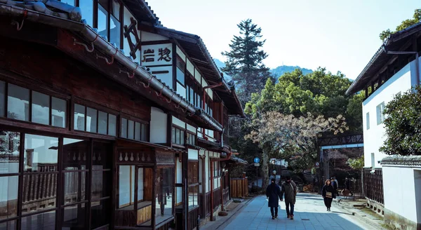 Miyajima Japan Januar 2020 Stadtbild Für Wandertouristen Und Itsukushima Straßen — Stockfoto