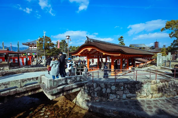 Miyajima Japan Januar 2020 Stadtbild Für Wandertouristen Und Itsukushima Straßen — Stockfoto