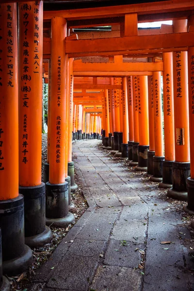 Kyoto Japan January 2020 Way Thousands Vermilion Great Torii Gates — Stock Photo, Image