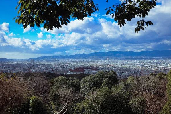 Vista Panoramica Sulla Città Kyoto Dal Santuario Del Monte Fushimi — Foto Stock
