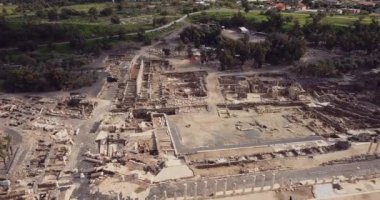 İsrail, Beit Shean 'deki Antik Scythopolis' in en iyi manzarası