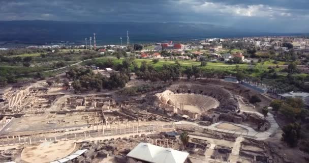 Widok Góry Starożytną Scythopolis Beit Shean Izrael — Wideo stockowe