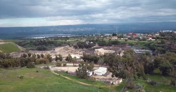 Vista Superior Antigua Escitópolis Beit Shean Israel — Vídeos de Stock
