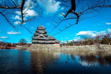 Matsumoto, Japonya - 05 Ocak 2020: Matsumoto Şatosu Harika Görünüm