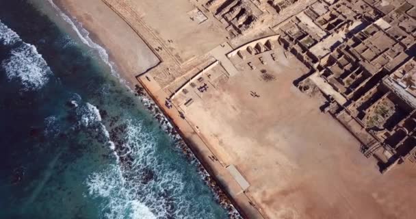 Parque Nacional Cesareia Israel Vista Aérea — Vídeo de Stock