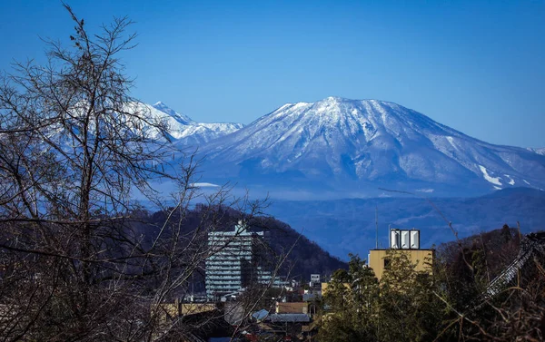 Юданака Япония Января 2020 Года Панорамный Вид Город Юданака Горой — стоковое фото