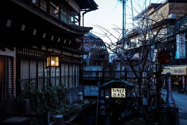 Yudanaka Japonya Ocak 2020 Yudanaka Caddelerine Şehir Manzarası — Stok fotoğraf