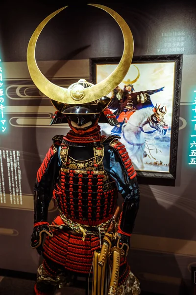 Okayama Japón Enero 2020 Histórica Guerra Japonesa Kimono Antiguo Castillo — Foto de Stock