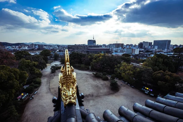 Okayama Japón Enero 2020 Increíble Vista Río Ciudad Desde Los — Foto de Stock