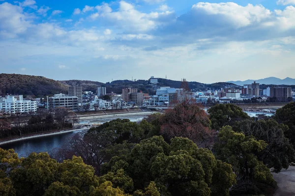 Okayama Japan Januari 2020 Fantastisk Utsikt Över Staden Floden Från — Stockfoto