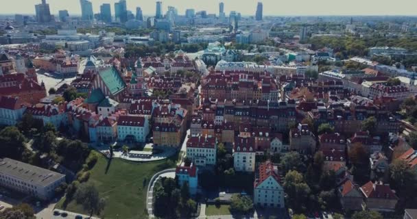 Widok Lotu Ptaka Stare Miasto Warszawie — Wideo stockowe