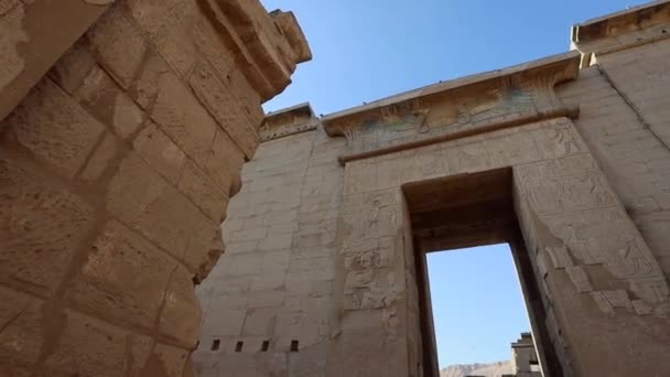 Łuk Świątyni Medinet Habu Luksorze Egipt — Wideo stockowe