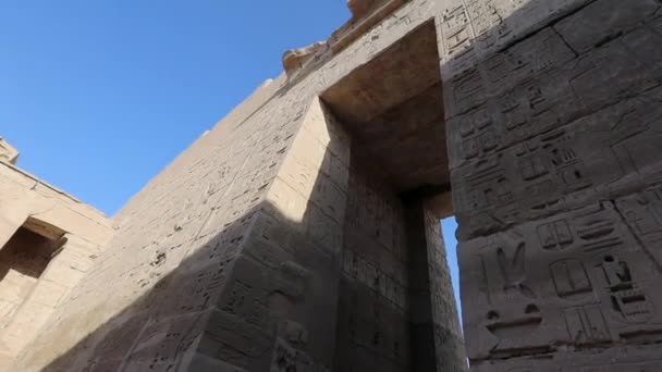 Łuk Świątyni Medinet Habu Luksorze Egipt — Wideo stockowe