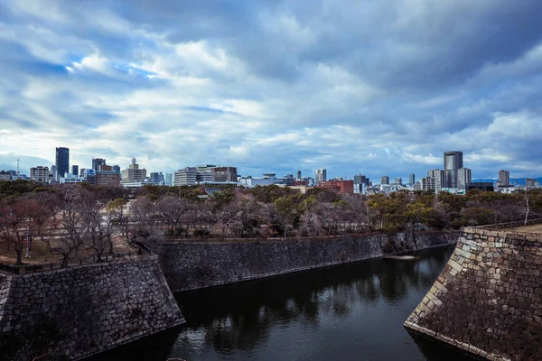 Osaka Japón Enero 2020 Vista Panorámica Ciudad Osaka Atardecer — Foto de Stock