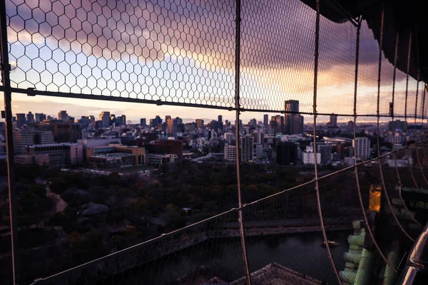 Osaka Japan January 2020 Panoramic View Osaka City Sunset Time — Stock Photo, Image