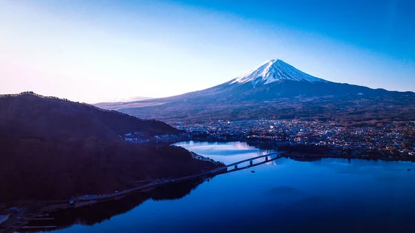 Sunrise View Fuji Mount Clear Pink Violet Sky Japan — Stock Photo, Image