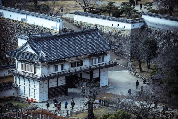 Panoramatický Výhled Město Střechy Hradu Himeji Japonsko — Stock fotografie