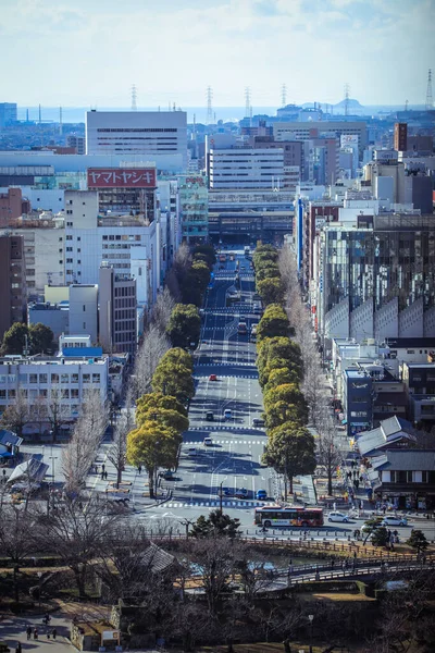 Himeji Japan Januari 2020 Utsikt Mot Himeji Street Dagsljus — Stockfoto