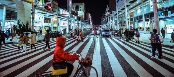 Himeji Japan Januari 2020 Lokalbefolkningen Och Turisterna Korsar Himeji Huvudväg — Stockfoto
