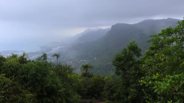 Vue Île Mahe Dans Brouillard Seychelles — Video