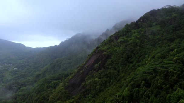 Vista Isla Mahe Niebla Seychelles — Vídeos de Stock
