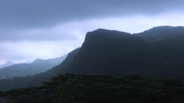 Vista Ilha Mahe Nevoeiro Seychelles — Vídeo de Stock