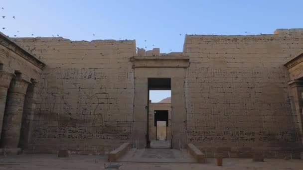 Hlavní Vstupní Brána Chrámu Medinet Habu Luxoru Egypt — Stock video