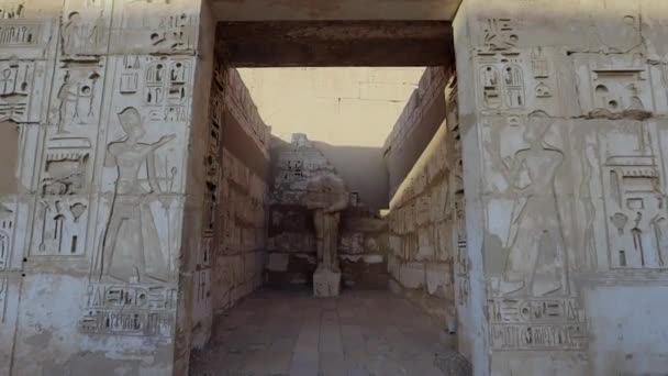 Chambres Dans Ancien Temple Medinet Habu Louxor Egypte — Video