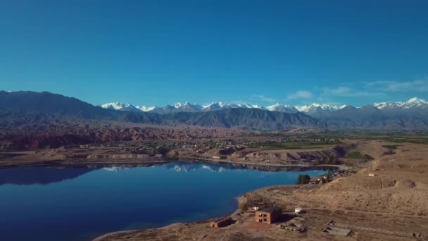 Vue Panoramique Sur Les Montagnes Lac Issyk Kul Kirghizistan Vue — Video