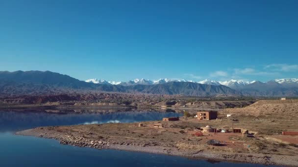 Vue Panoramique Sur Les Montagnes Lac Issyk Kul Kirghizistan Vue — Video