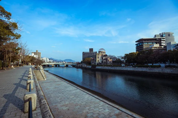 Hiroshima Japón Enero 2020 Vista Panorámica Ciudad Nocturna — Foto de Stock
