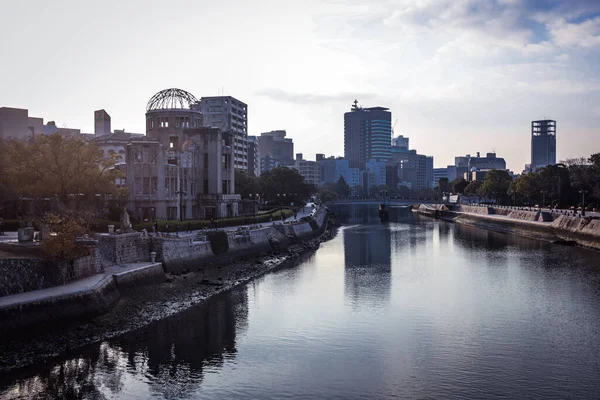 Hiroshima Japón Enero 2020 Vista Panorámica Ciudad Nocturna — Foto de Stock