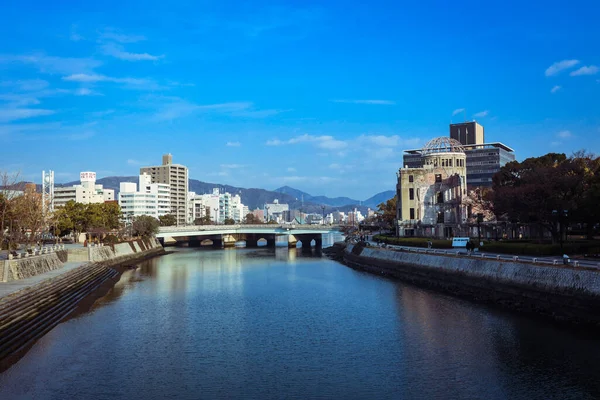 Hiroshima Japón Enero 2020 Vista Panorámica Ciudad Nocturna — Foto de Stock