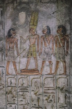 Mısır 'ın Lüksemburg kentindeki Krallar Vadisi' ndeki Firavun Mezarları 'nın içindeki Antik Mısır Çizimleri