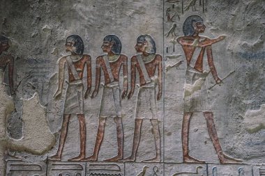 Mısır 'ın Lüksemburg kentindeki Krallar Vadisi' ndeki Firavun Mezarları 'nın içindeki Antik Mısır Çizimleri