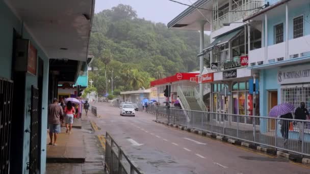 Saison Des Pluies Dans Capitale Des Seychelles Victoria — Video