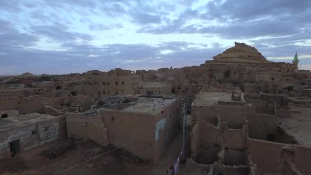 Mısır Siwa Oasis Kentindeki Antik Şehir Shali Nin Panoraması — Stok video
