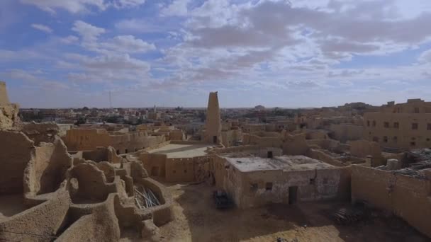 Panorama Antigua Ciudad Shali Oasis Siwa Egipto — Vídeo de stock