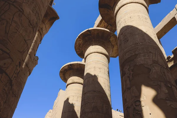 Luxor Egito Novembro 2020 Ancient Massive Columns Karnak Temple Complex — Fotografia de Stock