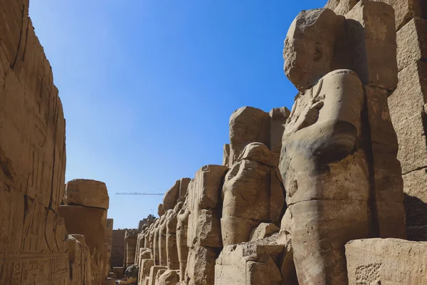 Ancient Sandstone Ruins Old Egyptian God Karnak Temple Complex Luxor Stock Image