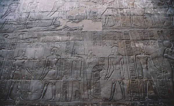 Oude Egyptische Tekening Muur Van Grote Luxor Tempel Egypte — Stockfoto