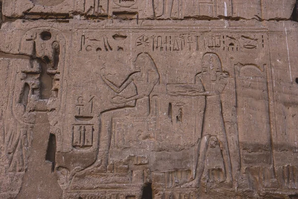 Ősi Egyiptomi Rajzok Medinet Habu Temetkezési Templom Ramesses Iii Közelében — Stock Fotó