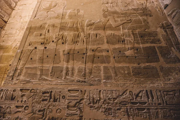 Antichi Disegni Egizi Della Medinet Habu Mortuary Tempio Ramses Iii — Foto Stock