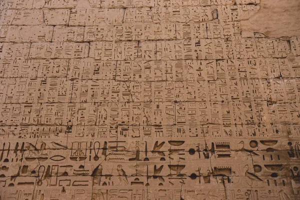 Ancient Egyptian Drawings Medinet Habu Mortuary Temple Ramesses Iii Luxor — Stock Photo, Image