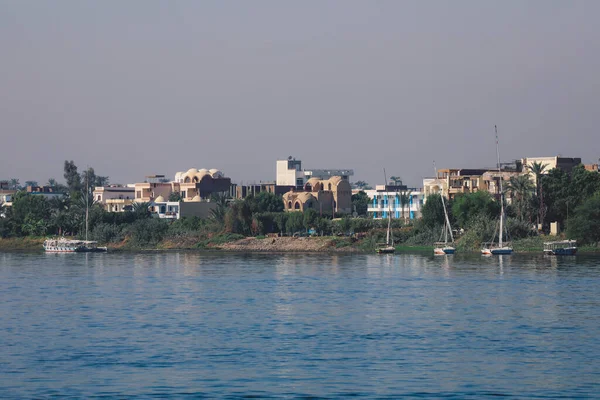 Панорамний Вид Луксор Сіті Скайп Ріки Ніл Єгипет — стокове фото